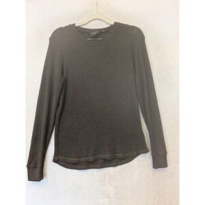 Bronxton Waffle Knit Shirt Men's Small Dark Brown Long Sleeve Crew Neck Casual